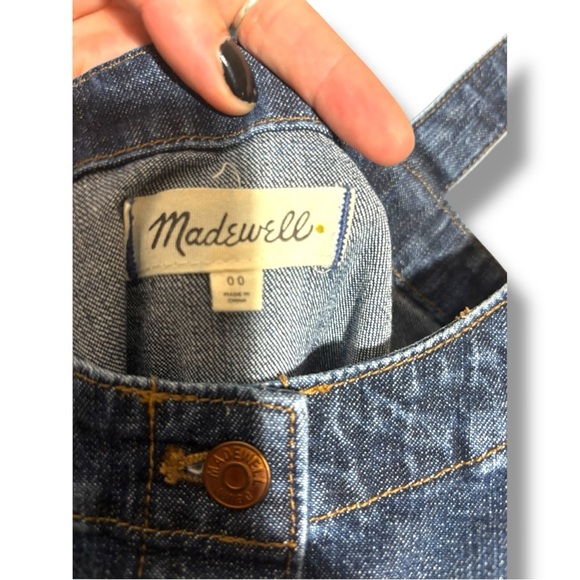 Madewell Dark Indigo Denim Shank Button-Front Tank Dress Sleeveless Midi Dress - Picture 14 of 16